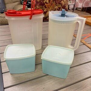 Vintage Tupperware Containers and drinking pitchers set